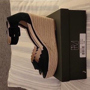 Pelle Moda | RICA Espadrille Platform Wedge Sandal 10 suede midnight